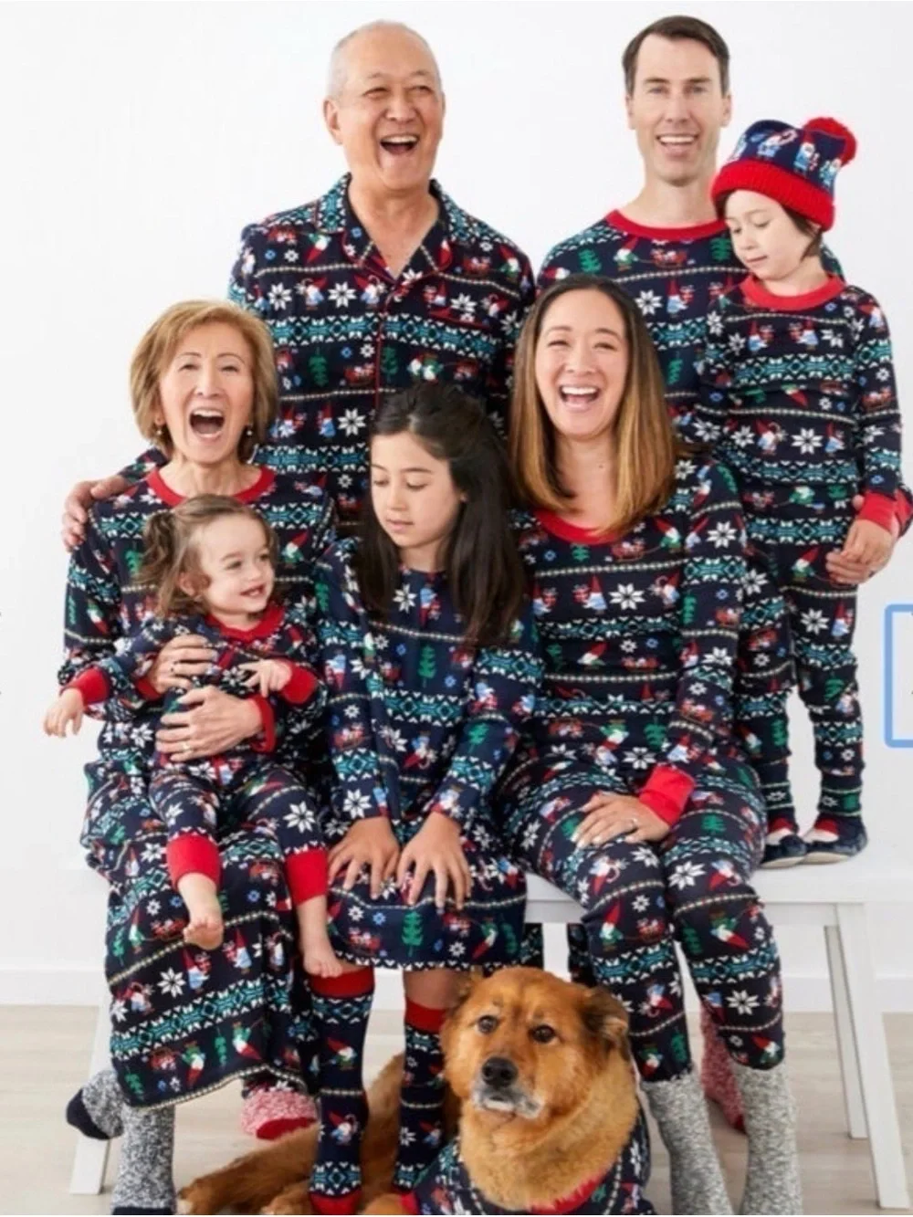 Hanna Andersson XS Navy Gnome Sweet Gnome Holiday Pajama Set